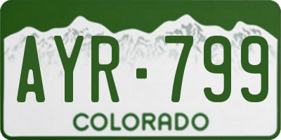 CO license plate AYR799