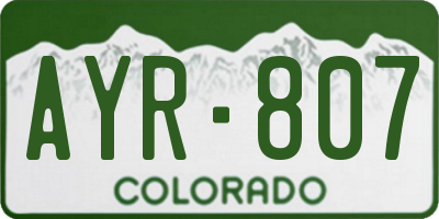 CO license plate AYR807