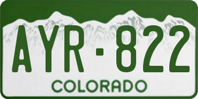 CO license plate AYR822