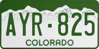 CO license plate AYR825