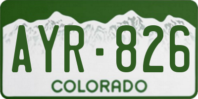 CO license plate AYR826