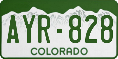 CO license plate AYR828