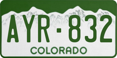 CO license plate AYR832