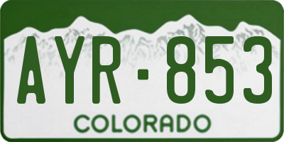 CO license plate AYR853