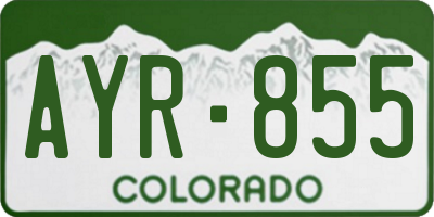 CO license plate AYR855