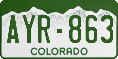 CO license plate AYR863