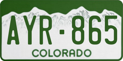 CO license plate AYR865