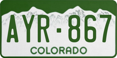 CO license plate AYR867