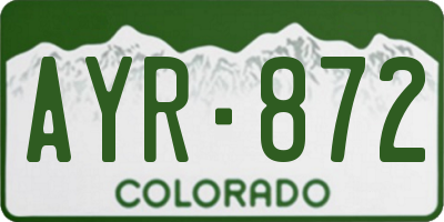 CO license plate AYR872