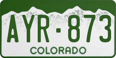 CO license plate AYR873