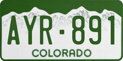 CO license plate AYR891