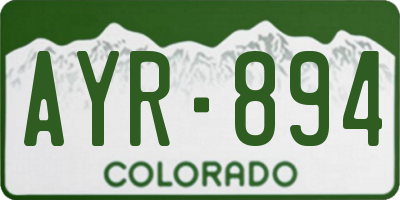 CO license plate AYR894