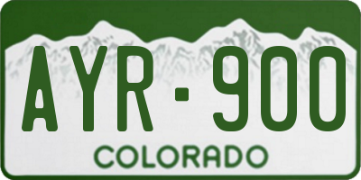 CO license plate AYR900