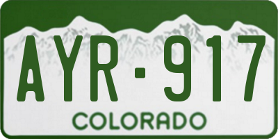 CO license plate AYR917