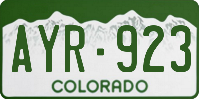 CO license plate AYR923