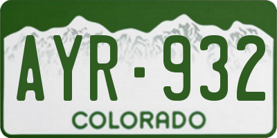 CO license plate AYR932