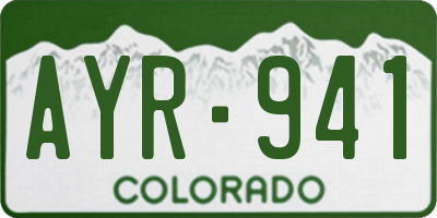 CO license plate AYR941