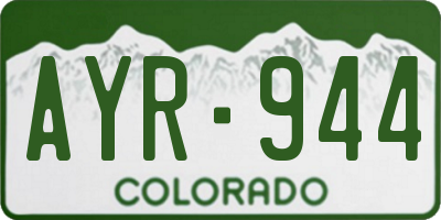 CO license plate AYR944