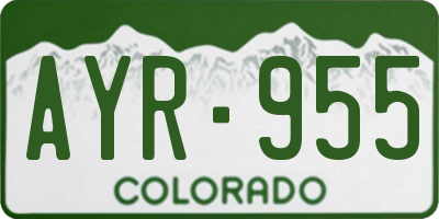 CO license plate AYR955