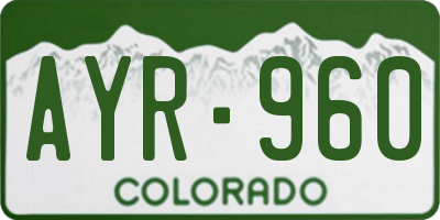 CO license plate AYR960