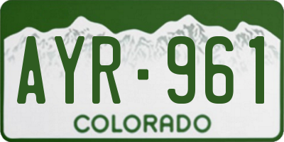 CO license plate AYR961