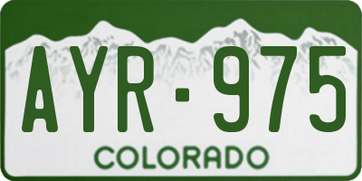 CO license plate AYR975