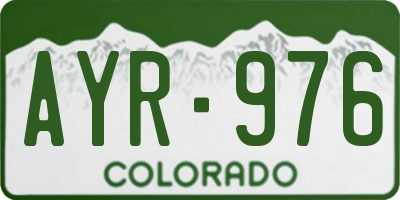 CO license plate AYR976