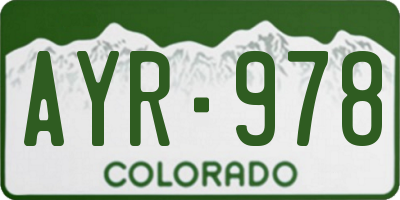 CO license plate AYR978