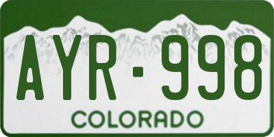 CO license plate AYR998