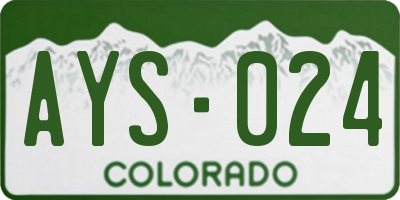 CO license plate AYS024
