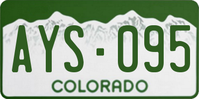 CO license plate AYS095