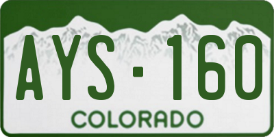 CO license plate AYS160
