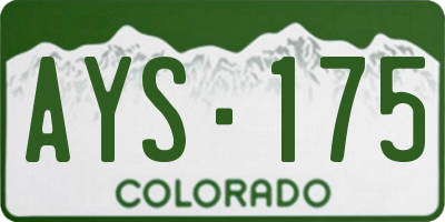 CO license plate AYS175