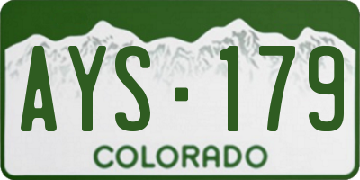 CO license plate AYS179