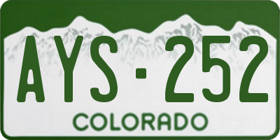 CO license plate AYS252