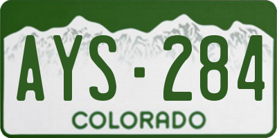 CO license plate AYS284