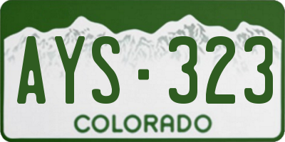 CO license plate AYS323