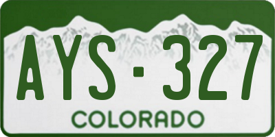 CO license plate AYS327