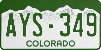 CO license plate AYS349