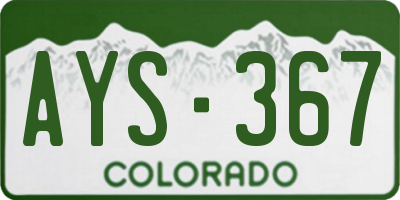 CO license plate AYS367