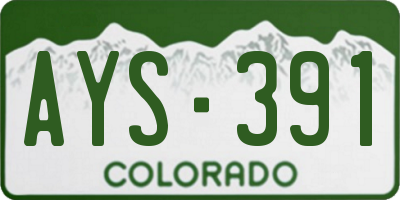 CO license plate AYS391