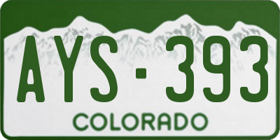 CO license plate AYS393