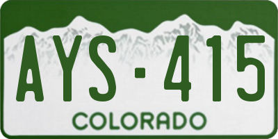 CO license plate AYS415