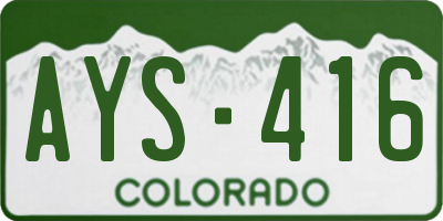 CO license plate AYS416