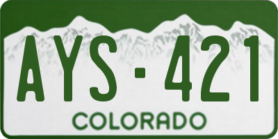 CO license plate AYS421