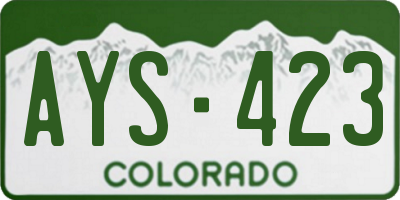 CO license plate AYS423