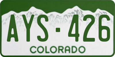 CO license plate AYS426