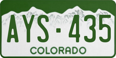 CO license plate AYS435