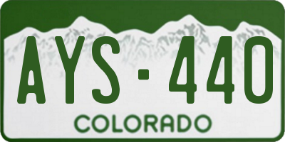 CO license plate AYS440