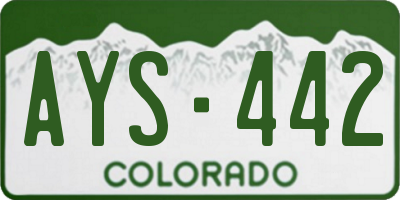 CO license plate AYS442